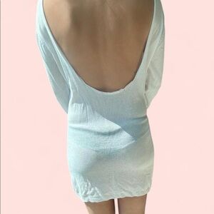 White open back long sleeve cover up.